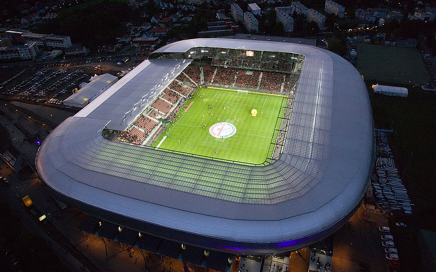 Wörthersee stadium Exterior view at night